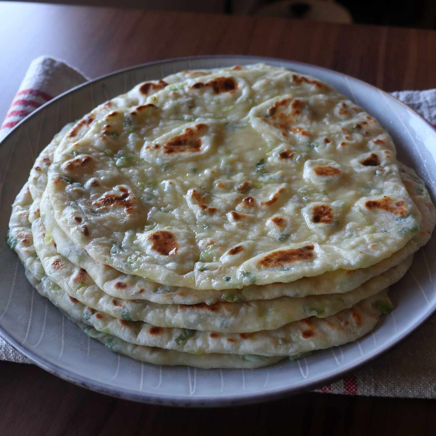 Green Onion Garlic Naan Bread