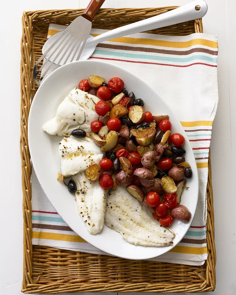 Roasted Cod With Potatoes and Olives