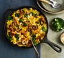 Kebab pilaf with spiced carrots