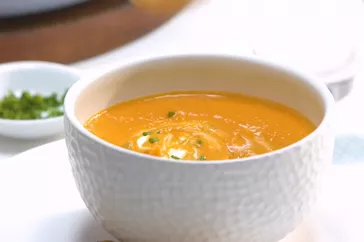 Sweet Potato, Carrot, Apple, and Red Lentil Soup