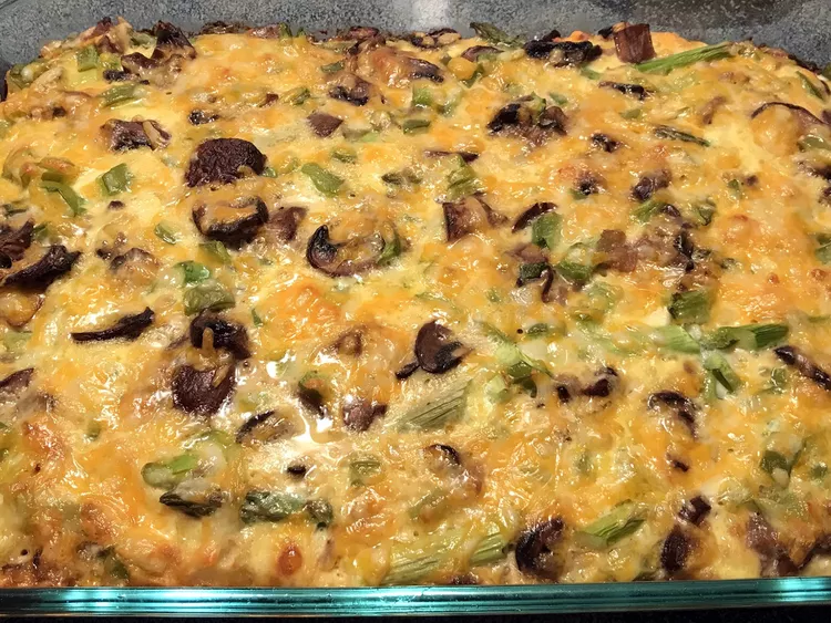 Overnight Asparagus Mushroom Strata