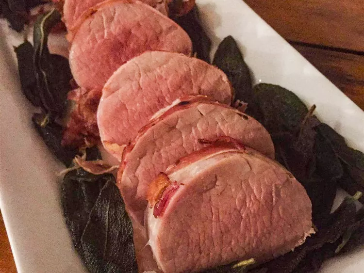 Prosciutto-Wrapped Pork Tenderloin with Crispy Sage