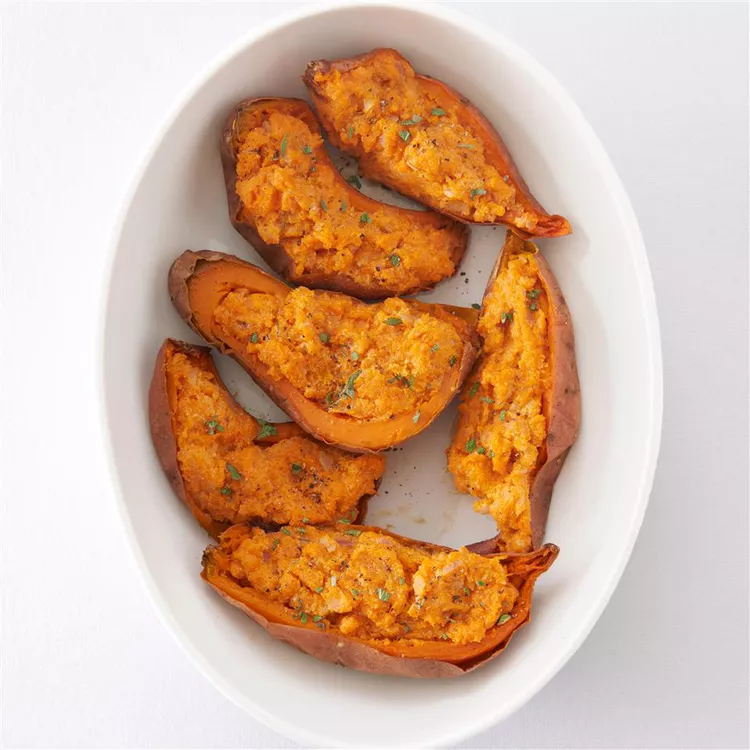 Twice-Baked Sweet Potatoes with Ricotta Cheese