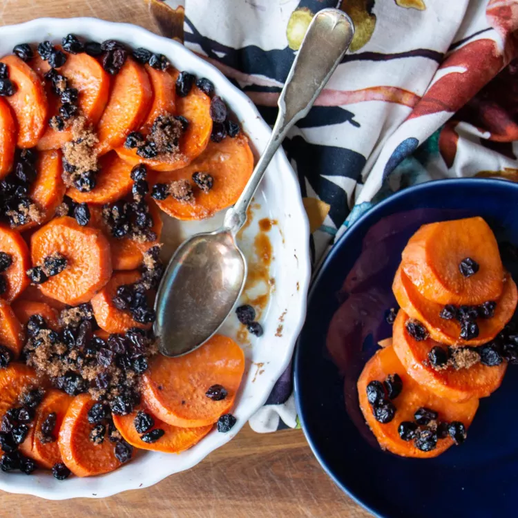 Sweet Potatoes with Brandy and Raisins