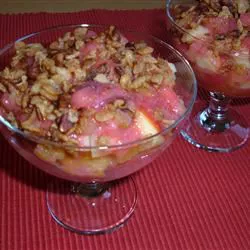 Strawberry-Sauced Crunchy Fruit Salad